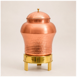 Copper Hammered Water Dispenser with Stand and Leak-Proof Tap Copper <b>Storage</b> Pot for Drinking Water Water Tank for Home & Office - Product Image 3
