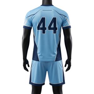 Unisex Light Blue Sublimated Lacrosse Uniform <b>Set</b> Lightweight Polyester Reversible Team Jersey Shorts Sports Training Apparel - Product Image 1