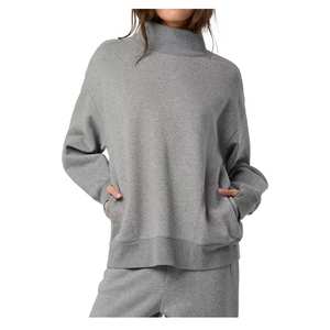 Womens Taupe <b>Brown</b> Oversized Crew Neck Sweatshirt Premium Heavyweight <b>Fleece</b> Long Sleeve Loungewear Top - Product Image 6