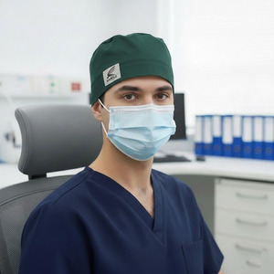 หมวกสครับแบบปรับได้พร้อมกระดุมปิดหู วัสดุระบายเหงื่อคุณภาพพรีเมียม เหมาะสำหรับแพทย์ พยาบาล และศัลยแพทย์ - Product Image 4