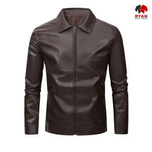 แจ็คเก็ตหนังแท้แบบสั่งทำพิเศษสำหรับผู้ชาย ยี่ห้อ Ryan Pro Gear เนื้อผ้านุ่มสบาย ระบายอากาศได้ดี พร้อมโลโก้สั่งทำพิเศษ สีพื้น - Product Image 4