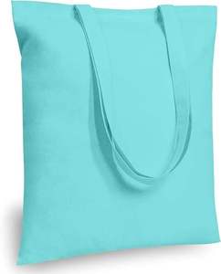 กระเป๋าผ้าแคนวาสสีพื้นคุณภาพสูง พร้อมโลโก้สั่งทำ สำหรับใส่ของช้อปปิ้ง ทำจากผ้าฝ้าย 100% ระบายอากาศได้ดี พับเก็บได้ - Product Image 1