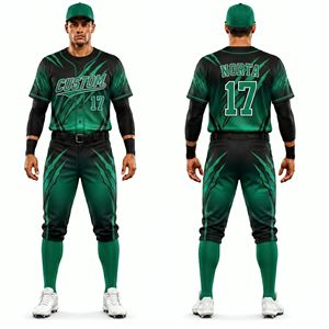 Ensemble de maillot et pantalon de baseball sublimé imprimé Nébuleuse Galactique, respirant, violet, turquoise, noir, pour tenue d'équipe - Product Image 4