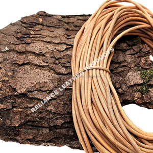 Cordón de cuero redondo natural de 2,0mm Fabricante India Cuerda de cuero genuino Trenzado plano redondo - Product Image 6