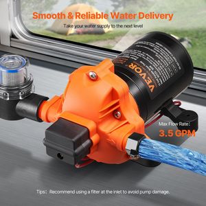 Pompa a Diaframma 12V DC per Camper, 3.5 GPM (13.25 L/min), 3 Camere con Interruttore Automatico a Pressione Regolabile 40-100 PSI per Pompe d'Acqua - Product Image 5