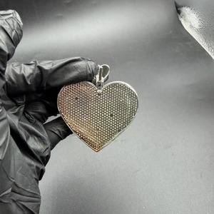 <b>Heart</b> Shape Moissanite 925 Silver Crystal <b>Charm</b> Pendant With YOU Inscription Romantic Style Unisex Jewelry Gift - Product Image 6