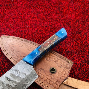 UMAR FAROOQ CKS-63 Custom Handmade Modern Chef <b>Knife</b> Extra <b>Sharp</b> Forged Damascus Steel Blade 8in Length Ambidextrous 3.0mm Resin - Product Image 2