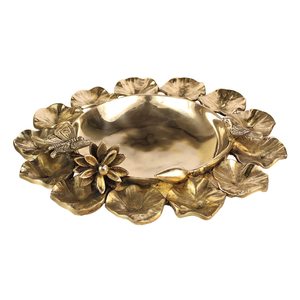 Brass Urli Vessel with <b>Bird</b> Butterfly Design Decorative Water Bowl for Flower Petals Home Decor Showpiece for Living Room - Product Image 5