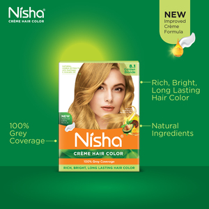 Nisha สีผมครีมสำหรับผู้หญิงติดทนนาน100% สีเทาสีบลอนด์ทอง20กรัม + 20มล. - Product Image 4