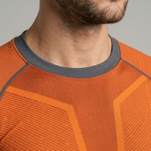 Custom Men Long Sleeve Compression Shirt O-Neck Quick Dry Fitted Sporty Jersey Knitted Polyester Front Logo - Product Image 4