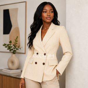 Cosh International Greek Apparel Double Breasted Button <b>Blazer</b> Elegant Outwear Sorority Fraternity Embroidered Logo Business - Product Image 4