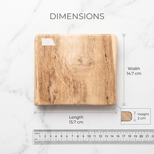 Planche à découper carrée en bois dur naturel 15,7x14,7cm, logo personnalisé, vente en gros - Product Image 4