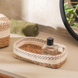 Ensemble de 2 paniers en jacinthe d'eau combinés avec du tissu en coton, paniers de rangement faits à la main, vente en gros, écologiques, fabriqués au Vietnam - Product Image 6