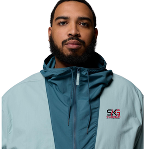 Color Block <b>Summer</b> Hooded Zip-Up Windbreaker <b>Jacket</b> for <b>Men</b> Lightweight Outdoor <b>Casual</b> Coat with Watermark and Front Logo - Product Image 5