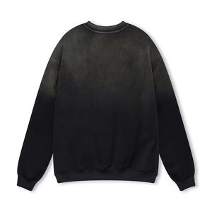 Sweat-shirt à col rond surdimensionné pour homme, couleur unie, en molleton français, pull décontracté pour l'automne, 100% coton, tricoté, manches longues - Product Image 2