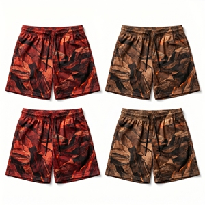 Pantaloncini sportivi da uomo <span class=keywords><strong>con</strong></span> grafica a matrice di poligoni geometrici personalizzati, pantaloncini da allenamento da basket <span class=keywords><strong>con</strong></span> sublimazione - Product Image 5