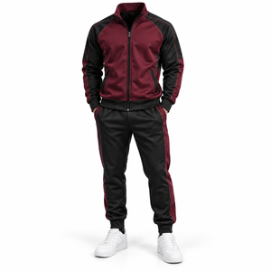 OEM Manufacturer Print Cut Hem Stacked <b>Sweat</b> Pants Set for Men Jogger Sets Hem <b>Top</b> 2 Piece Men Tracksuits Set - Product Image 3