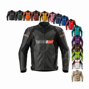 Chaqueta de Motociclismo de Cuero Personalizada para Hombre, Acolchada y Blindada, Protección de Alta Velocidad, Equipo de Carreras, Chaquetas de Cuero con Paneles de Malla - Product Image 1
