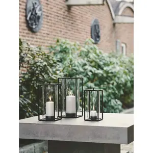 โคมไฟโลหะสีทองหรูหรา ฝาครอบแก้ว ดีไซน์ทำมือ ฐานสแตนเลส ที่วางเทียนสองชั้น เป็นมิตรกับสิ่งแวดล้อม สำหรับพิธีทางศาสนา - Product Image 3