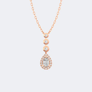 สร้อยคอจี้ทรงกลมประดับเพชร 0.60 กะรัต พร้อมขอบล้อมและกรอบ - Product Image 3