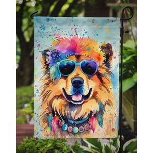 Chow Chow Hippie Dawg multicolore jardin drapeau boîte aux lettres décoratif cour bannière pour Patio oeuvre pour parterres de fleurs - Product Image 3