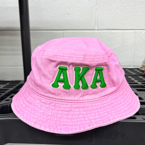 Casquette Bob Rose Délavée AKA avec Lettre Brodé(e) Verte, en Coton, Style Décontracté, Tendance Streetwear, Réglable pour Homme - Product Image 5