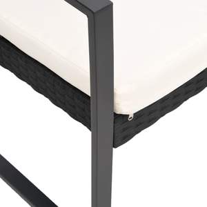 Banc de jardin durable à 3 places en polypropylène noir, banc de terrasse - Product Image 5