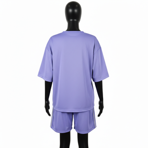 Ensemble short en jersey mesh pour femme, respirant, en polyester, avec logo thermocollé et strass, 100 % coton - Product Image 2