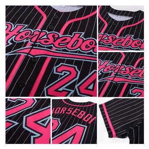 Maillot de baseball personnalisé pour hommes et jeunes, avec boutons, broderie du logo de l'équipe, nom et numéro, en polyester respirant, pour club sportif - Product Image 2