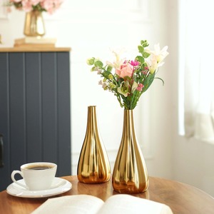 Flower Favorite Modern Tabletop <b>Vase</b> <b>Gold</b> Finish Handmade Decorative Flower <b>Vase</b> for Housewarming - Product Image 5