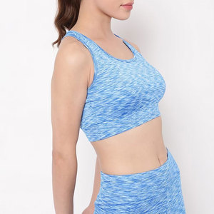Jovia Women's <b>Blue</b> Gradient Racerback Sports <b>Bra</b> Medium Support Seamless Yoga Breathable Spandex Polyester Sports <b>Bra</b> - Product Image 2