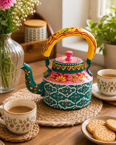 Handcrafted Printed Aluminium <b>Tea</b> Kettle Decorative Vintage Teapot Home Decor Serving <b>Pot</b> - Product Image 6
