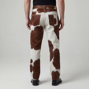 Pantalones de Cuero Vacuno con Pelo para Hombre, Duraderos, de Piel Auténtica, para Estilo Vaquero, Occidental y Urbano - Product Image 3