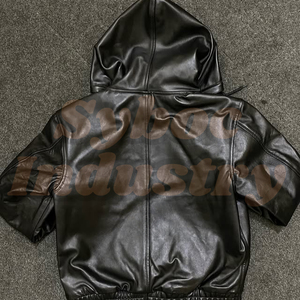 Men's Genuine Leather Hoodie <b>Jacket</b> Hooded Casual <b>Jacket</b> Premium Streetwear Outerwear OEM Manufacturer Wholesale Factory - Product Image 3