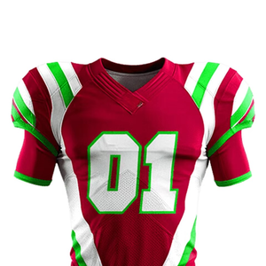 Maillots de football entièrement personnalisés en maille respirante sublimée, col en V, grande taille, uniformes de football américain pour adultes, manches courtes - Product Image 2