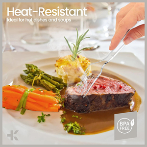 Ensemble de couverts jetables en PP/PS biodégradables, écologiques, recyclables, adaptés aux aliments, fourchettes, couteaux, cuillères, couverts robustes - Product Image 4