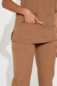 Uniformes Médicos de Hospital con Logotipo Personalizado, Resistentes al Agua, Elásticos, Unisex, Cuello Alto, Conjuntos de Manga Corta, Spandex/Poliéster - Product Image 3