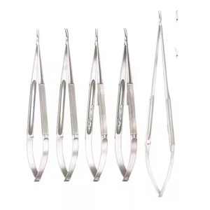 Pinza de Sutura Quirúrgica Microvascular de Acero Inoxidable de 18.5cm con Puntas Largas para Perros, Instrumento Veterinario Oftálmico DENTRIC - Product Image 1