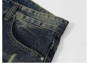 Wholesale Custom Straight Denim 100% Cotton Breathable Winter <b>Mens</b> Casual Jeans Vintage Dark Wash Heavyweight Durable Workwear - Product Image 4