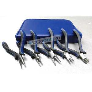 Ensemble de 5 pinces à bijoux de qualité supérieure avec logo personnalisé, marque ZETOMED PRO, en acier inoxydable, pour la fabrication de bijoux, le façonnage de fils et le bricolage. - Product Image 5