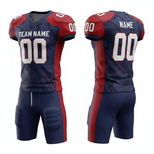 Conjunto de Uniforme de Fútbol Americano Sublimado Personalizable, Camiseta y Pantalones Cortos, 100% Poliéster Transpirable con Posición para Logotipo Frontal - Product Image 6