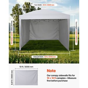 Waterproof 10 X 10 ft Pop up Canopy Tent with Sunlight Protection Layer Canopy Sidewalls Accessories - Product Image 3