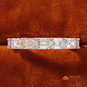 Elegante Anillo de Moissanita con Corte Esmeralda para Mujer, Oro Rosa, Regalo de Joyería para Aniversario de Bodas, EE. UU. - Product Image 4