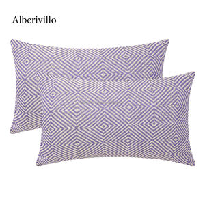 Funda de cojín tejida con patrón de rayas de Diamante Azul de la mejor calidad, funda de almohada Lumbar de 12x20 para decoración de dormitorio de Hotel y hogar - Product Image 3