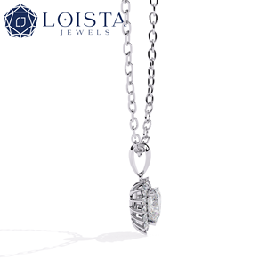LOISTA สร้อยคอจี้เพชรทรงหัวใจ ทองคำขาว 18K ได้รับการรับรองจาก GIA เพชรธรรมชาติ เครื่องประดับหมั้นคลาสสิกสำหรับผู้หญิง - Product Image 2