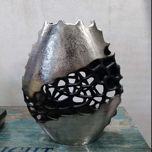 Tapered Metal Flower Vase Narrow Base Modern Decorative Vase for Living Room <b>Table</b> Centerpiece Home Decor and Gifting Use - Product Image 2