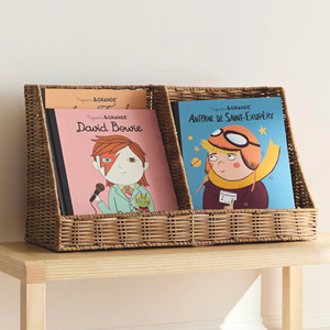 Handwoven Rattan Magazine <b>Holder</b> Wicker File Organizer Basket Desktop <b>Document</b> Storage Rack Home Kid Storage Decor - Product Image 1