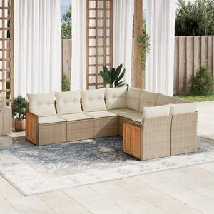 Conjunto de Sofás de Jardín en Color Beige Crema - Product Image 1