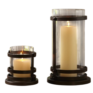 Juego de Portavelas de Hierro con Paneles de Vidrio y Asa de Metal para Decoración del Hogar, Portavelas para Decoración de Mesa de Boda - Product Image 5