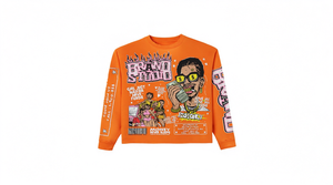Purple <b>Long</b> <b>Sleeve</b> <b>T</b> <b>Shirt</b> With Cartoon Print Street Style Oversized Fit Men's O-Neck Jersey Knit - Product Image 2